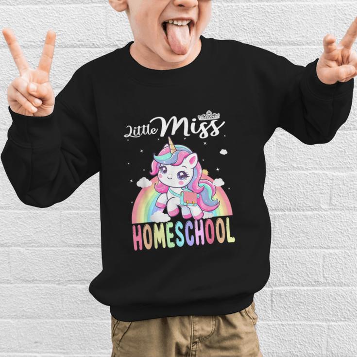 Little Miss Homeschool Back To School Girls Homeschool Graphic Kid Sweatshirt Little Miss Homeschool Back To School Girls Homeschool Graphic Kid Sweatshirt
