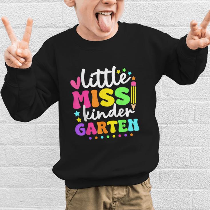 Little Miss Kindergarten Kids Girls Pencil Back To School Graphic Kid Sweatshirt Little Miss Kindergarten Kids Girls Pencil Back To School Graphic Kid Sweatshirt