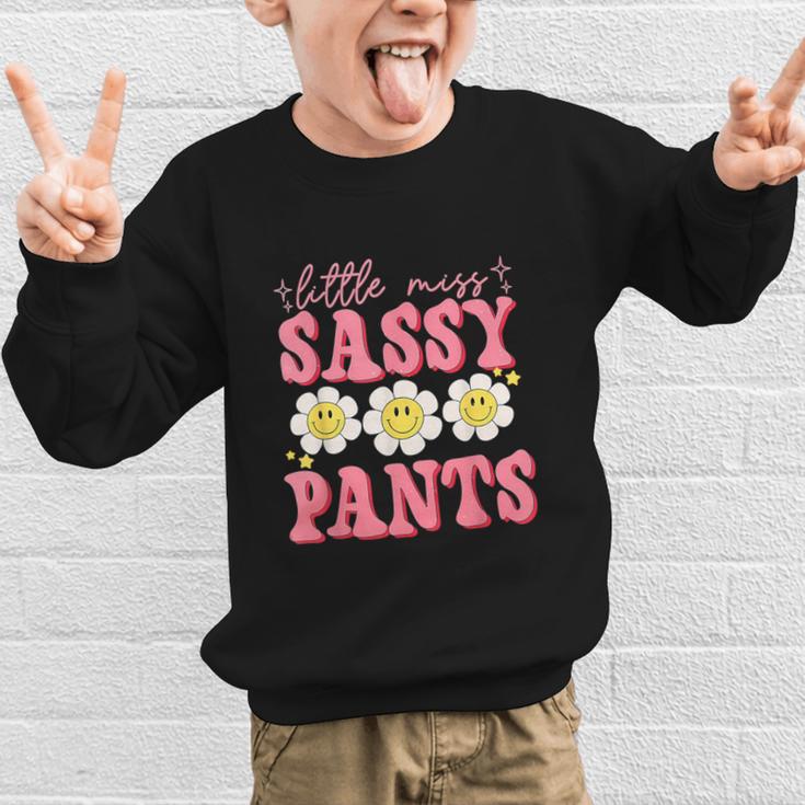 Little Miss Sassy Pants Back To School Girls Graphic Kid Sweatshirt