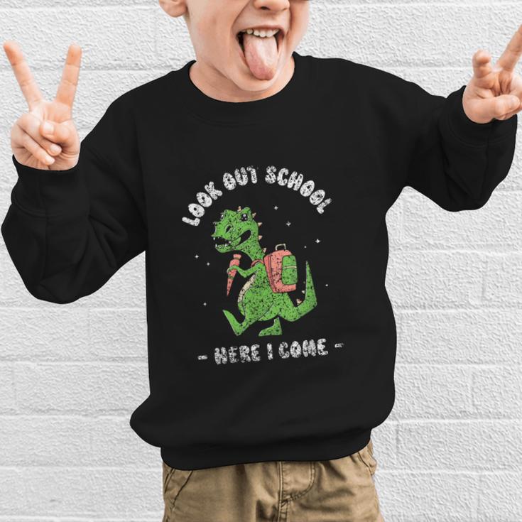 Look Out School Here I Come Grade Kids Pupil Back To School Graphic Kid Sweatshirt Look Out School Here I Come Grade Kids Pupil Back To School Graphic Kid Sweatshirt