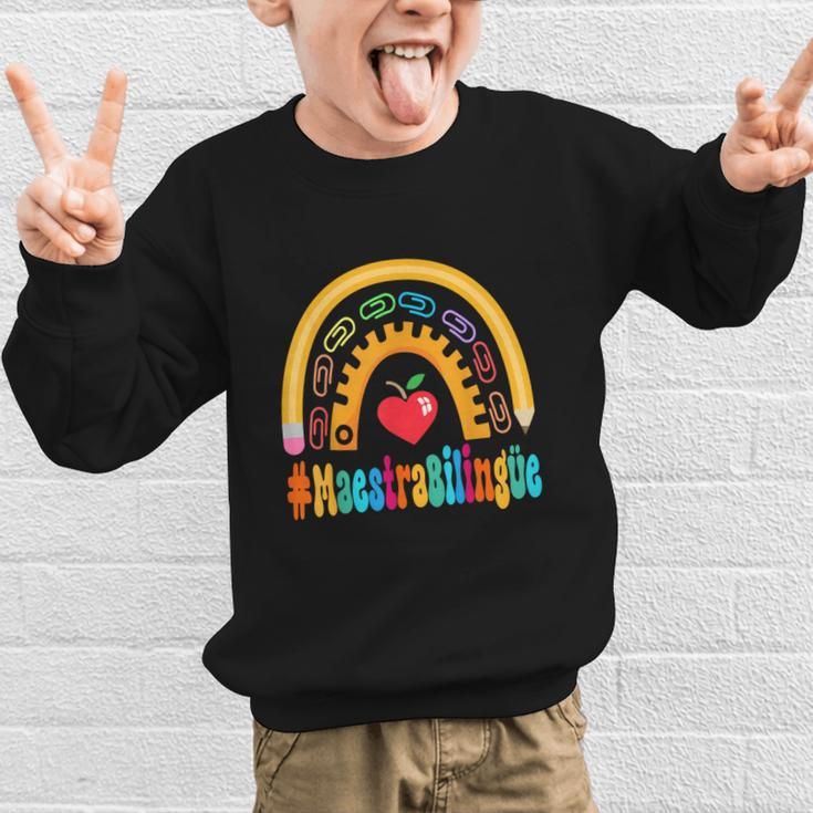 Maestra Bilingüe Appreciation Week Back To School Graphic Kid Sweatshirt