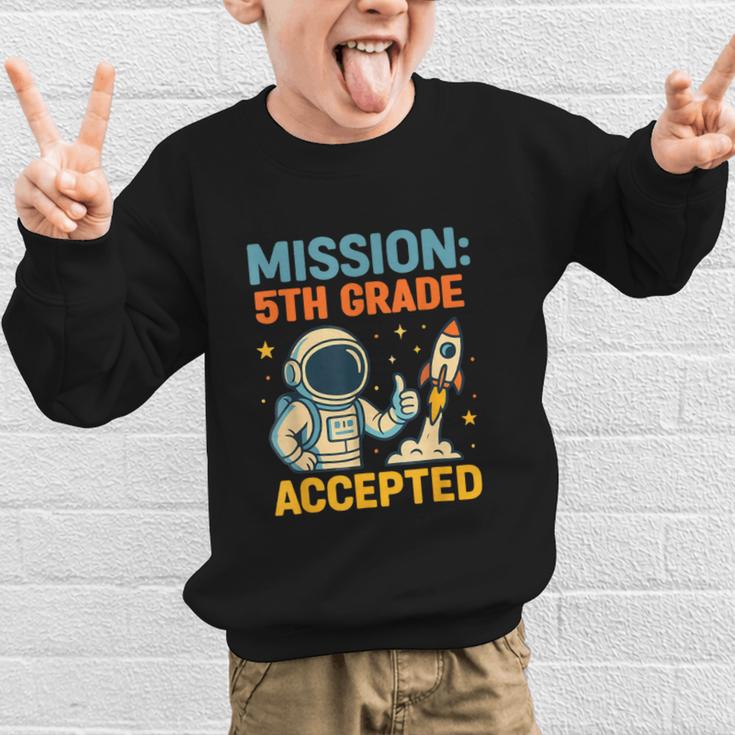 Mission Fifth 5th Grade Accepted Back To School Vintage Graphic Kid Sweatshirt Mission Fifth 5th Grade Accepted Back To School Vintage Graphic Kid Sweatshirt