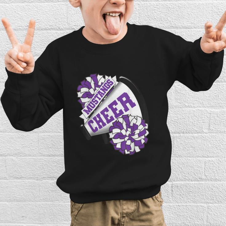 Mustangs Cheer Back To School Cheerleading Spirit P Graphic Kid Sweatshirt Mustangs Cheer Back To School Cheerleading Spirit P Graphic Kid Sweatshirt