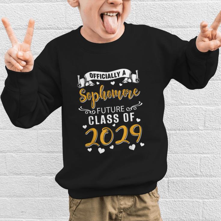 Officially a Sophomore Future Class Of 2029 Back To School Graphic Kid Sweatshirt Officially a Sophomore Future Class Of 2029 Back To School Graphic Kid Sweatshirt