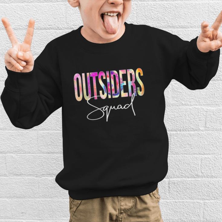 Outsiders Squad Tie Dye Back To School Women Appreciation Graphic Kid Sweatshirt Outsiders Squad Tie Dye Back To School Women Appreciation Graphic Kid Sweatshirt