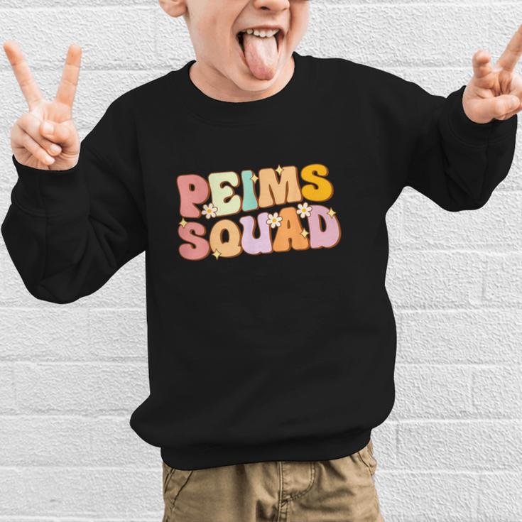 PEIMS Squad Groovy Back To School Women Appreciation Graphic Kid Sweatshirt PEIMS Squad Groovy Back To School Women Appreciation Graphic Kid Sweatshirt