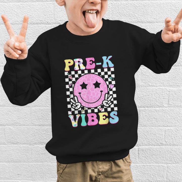 Pre-K Vibes Groovy Back To School PreK Preschool Girls Kids Graphic Kid Sweatshirt