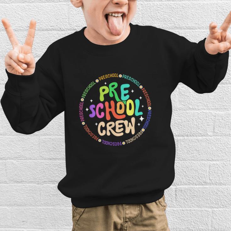 Preschool Crew Team Back To School First Day Of School Graphic Kid Sweatshirt