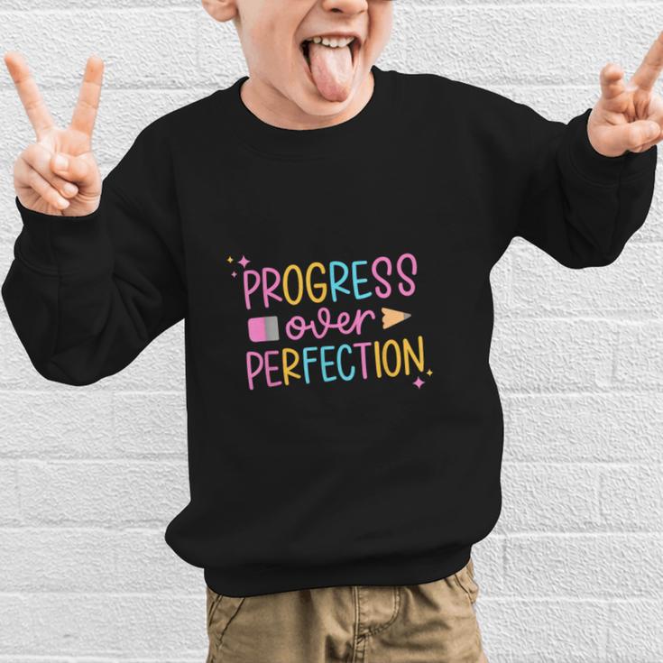 Progress Over Perfection Back To School Tshirt Graphic Kid Sweatshirt Progress Over Perfection Back To School Tshirt Graphic Kid Sweatshirt
