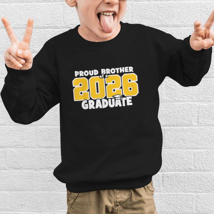 Proud Brother Of 2026 Graduate Matching Back To School GY Graphic Kid Sweatshirt Proud Brother Of 2026 Graduate Matching Back To School GY Graphic Kid Sweatshirt