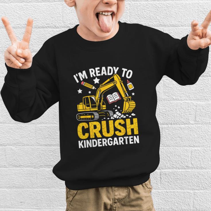 Im Ready To Crush Kindergarten Boys Back To School Graphic Kid Sweatshirt Im Ready To Crush Kindergarten Boys Back To School Graphic Kid Sweatshirt