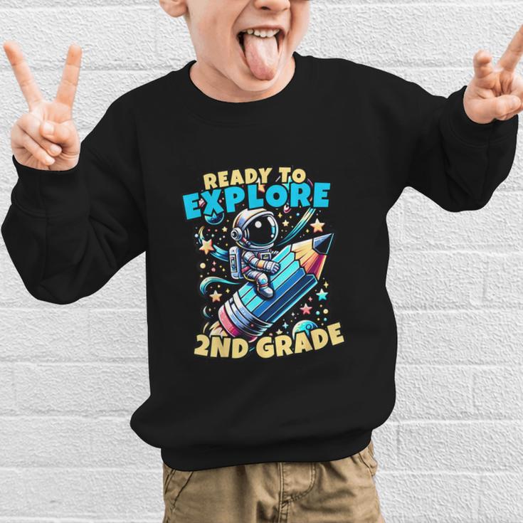 Ready To Explore 2nd Grade Kids Astronaut Back To School Graphic Kid Sweatshirt Ready To Explore 2nd Grade Kids Astronaut Back To School Graphic Kid Sweatshirt