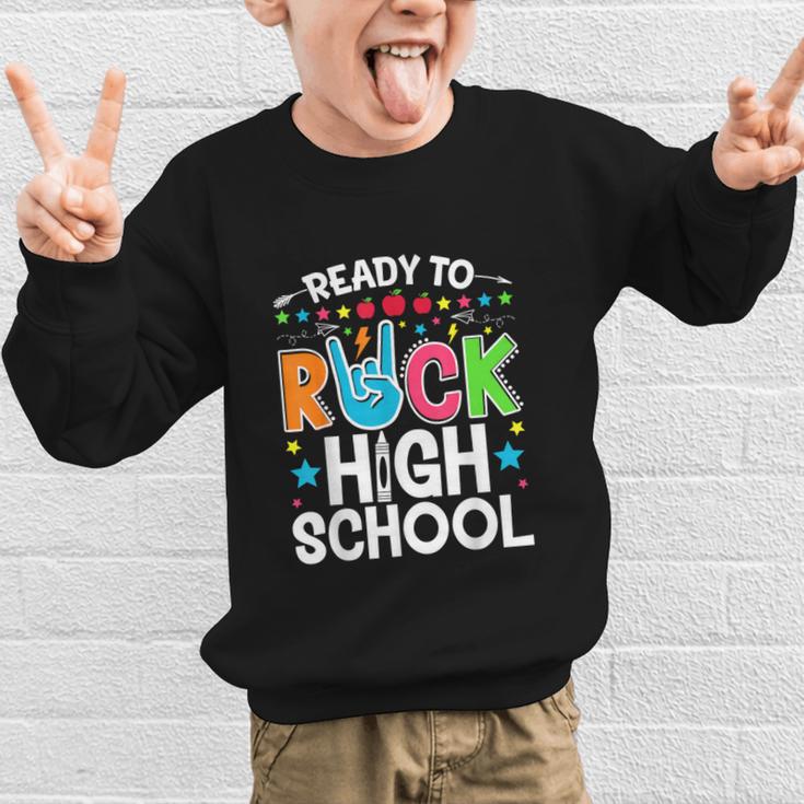Ready To Rock High School First Day Back To School Graphic Kid Sweatshirt
