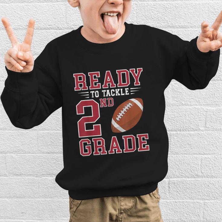 Ready To Tackle 2nd Grade Back To School First Day Of School Graphic Kid Sweatshirt Ready To Tackle 2nd Grade Back To School First Day Of School Graphic Kid Sweatshirt