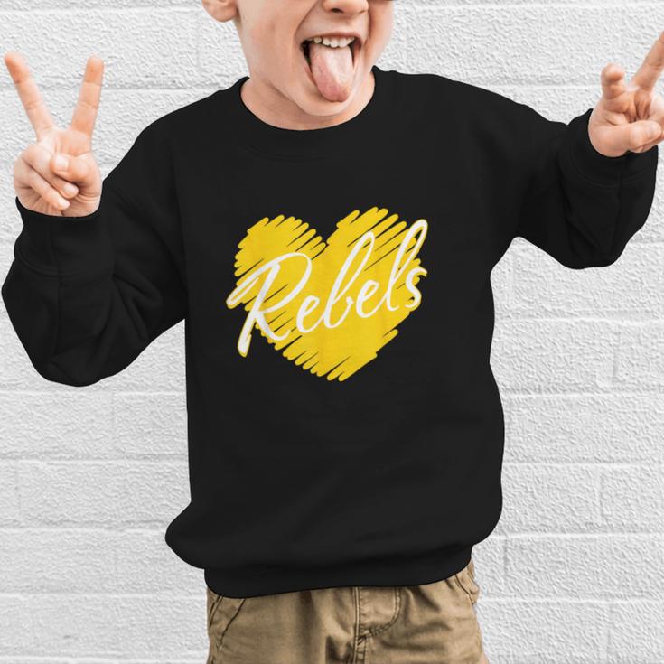 Rebels Heart Back To School Spirit GY Graphic Kid Sweatshirt