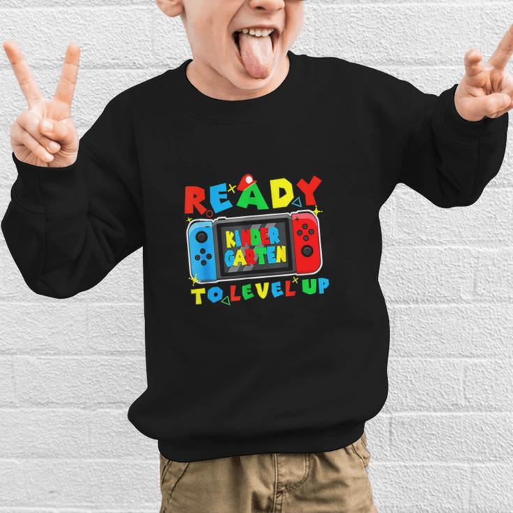 Retro Back To School Kindergarten Ready To Level Up Gamer Graphic Kid Sweatshirt Retro Back To School Kindergarten Ready To Level Up Gamer Graphic Kid Sweatshirt