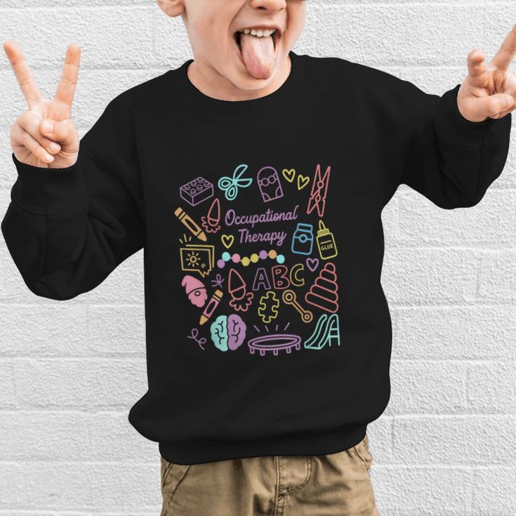 Retro Occupational Therapy Doodle Back To School Costume Graphic Kid Sweatshirt Retro Occupational Therapy Doodle Back To School Costume Graphic Kid Sweatshirt