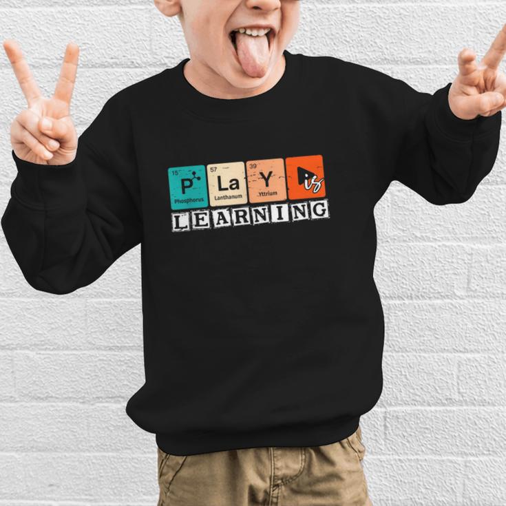 Retro Play Is Learning Back To School First Day Of School Graphic Kid Sweatshirt