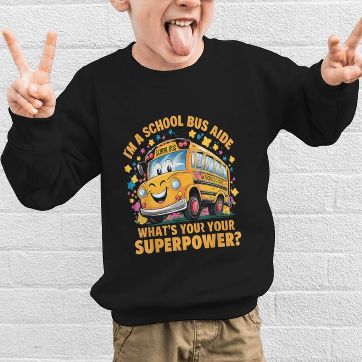 I Am A School Bus Aide Back To School Graphic Kid Sweatshirt I Am A School Bus Aide Back To School Graphic Kid Sweatshirt