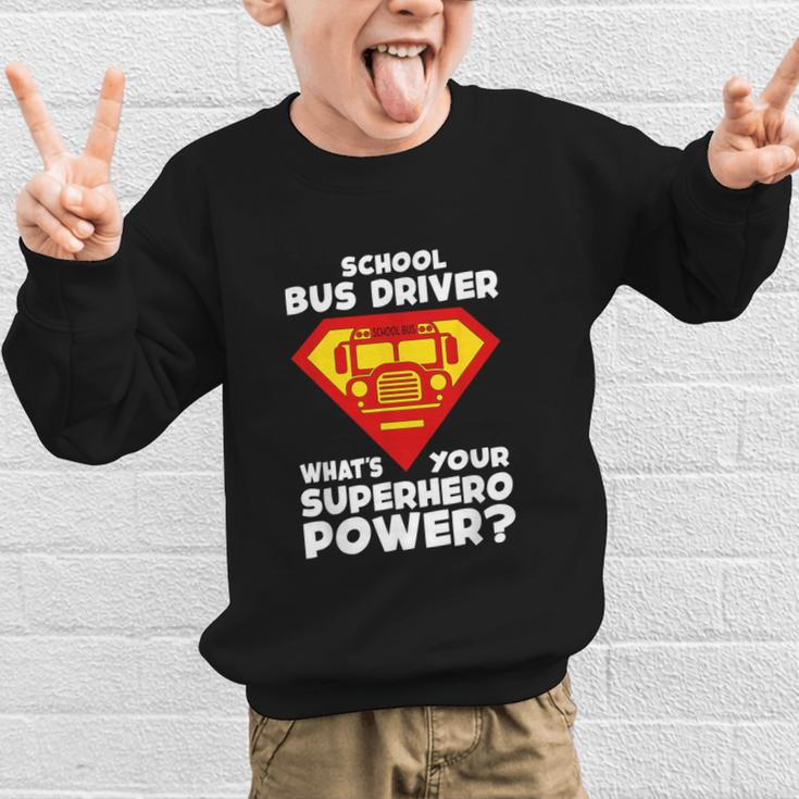 School Bus Driver Superhero Back To School Graphic Kid Sweatshirt