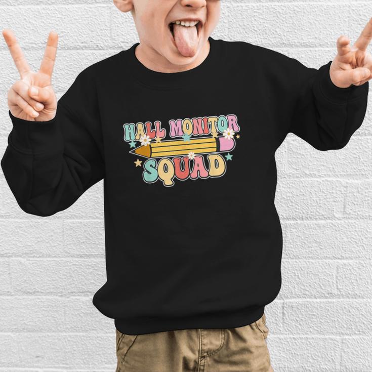 School Hall Monitor Squad Cool Retro Back To School Team Graphic Kid Sweatshirt School Hall Monitor Squad Cool Retro Back To School Team Graphic Kid Sweatshirt