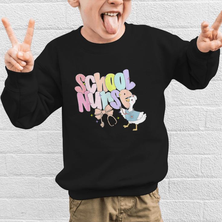 School Nurse Back To School Silly School Nurse Goose Graphic Kid Sweatshirt School Nurse Back To School Silly School Nurse Goose Graphic Kid Sweatshirt