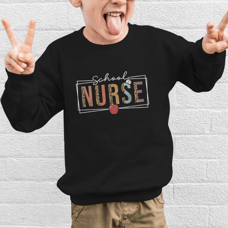 School Nurse Leopard Women School Nurses Back To School Graphic Kid Sweatshirt School Nurse Leopard Women School Nurses Back To School Graphic Kid Sweatshirt
