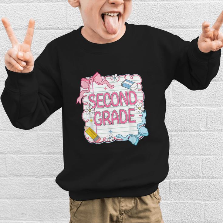 Second Grade Girls Kids Back To School Girls Coquette Bows Graphic Kid Sweatshirt Second Grade Girls Kids Back To School Girls Coquette Bows Graphic Kid Sweatshirt