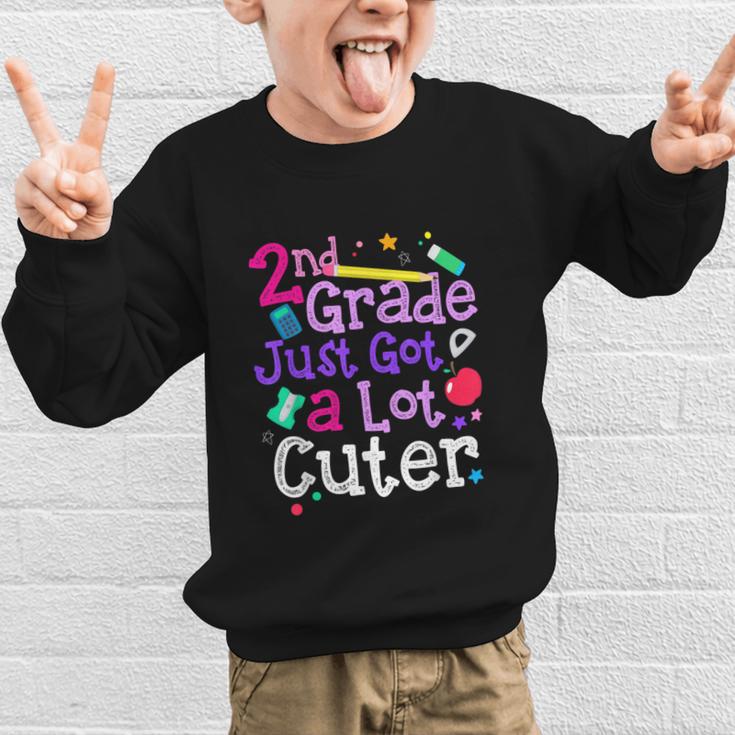 Second Grade Just Got Cuter Cute 2nd Grade Back To School Graphic Kid Sweatshirt Second Grade Just Got Cuter Cute 2nd Grade Back To School Graphic Kid Sweatshirt