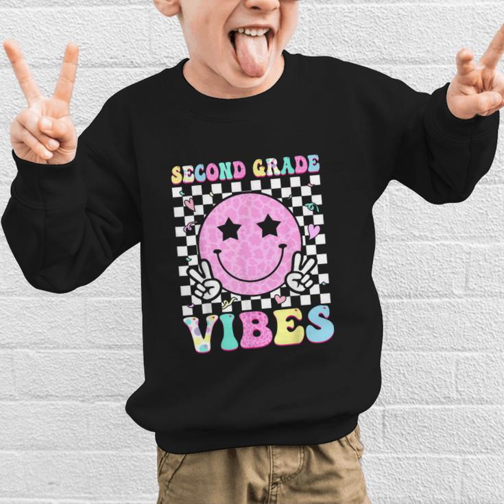 Second Grade Vibes Groovy Back To School 2nd Grade Girls Kid Graphic Kid Sweatshirt Second Grade Vibes Groovy Back To School 2nd Grade Girls Kid Graphic Kid Sweatshirt
