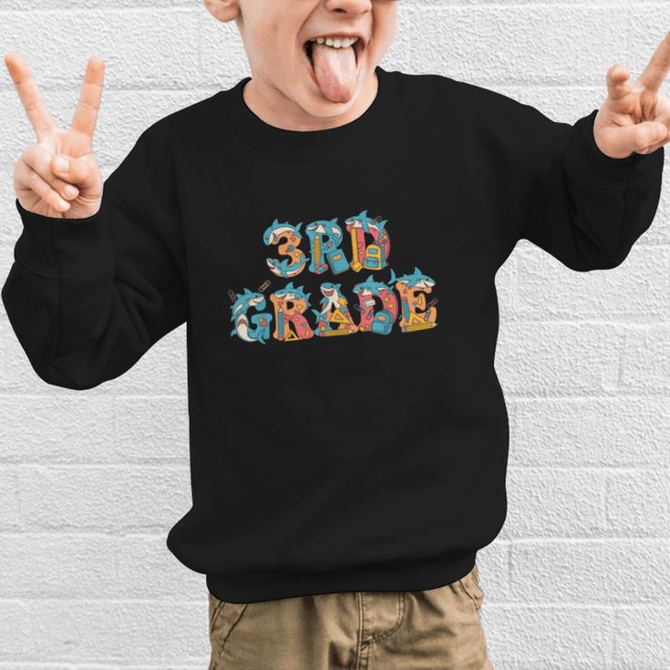 Shark Third Grade Back To School Kids Boys Girls Graphic Kid Sweatshirt Shark Third Grade Back To School Kids Boys Girls Graphic Kid Sweatshirt