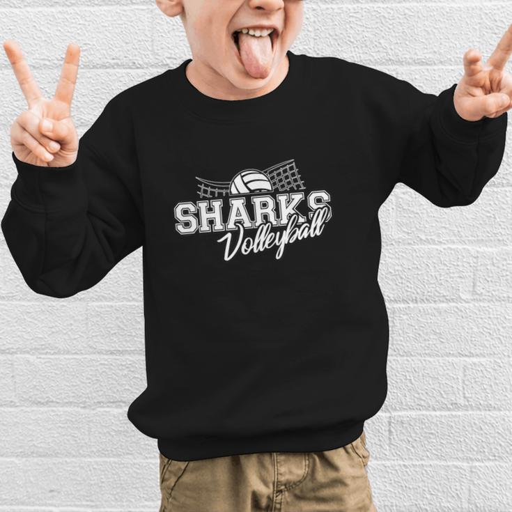 Sharks Volleyball Back To School Spirit Graphic Kid Sweatshirt Sharks Volleyball Back To School Spirit Graphic Kid Sweatshirt