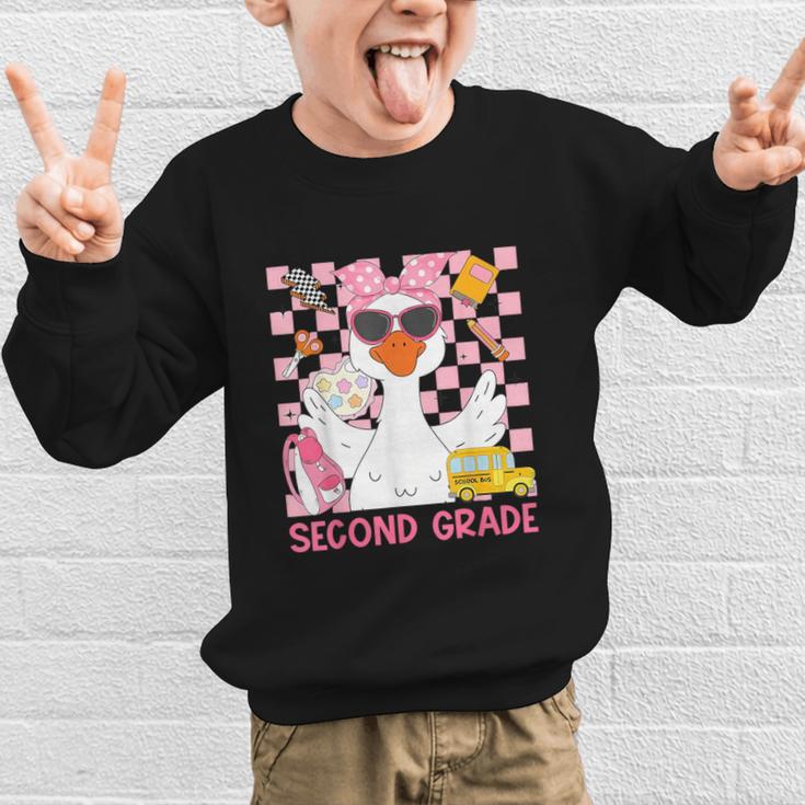 Silly Goose Second Grade Back To School Coquette Girly Graphic Kid Sweatshirt Silly Goose Second Grade Back To School Coquette Girly Graphic Kid Sweatshirt