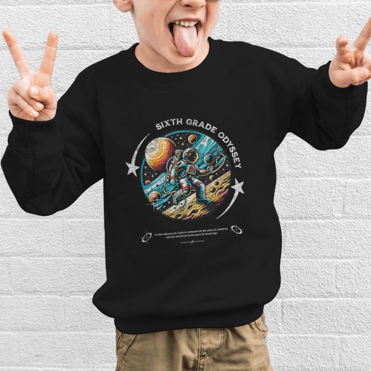 Sixth Grade Back To School Space Rocket Astronaut Graphic Kid Sweatshirt Sixth Grade Back To School Space Rocket Astronaut Graphic Kid Sweatshirt