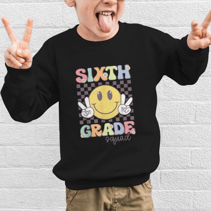 Sixth Grade Squad Smile Face 6th Grade Back To School Graphic Kid Sweatshirt Sixth Grade Squad Smile Face 6th Grade Back To School Graphic Kid Sweatshirt