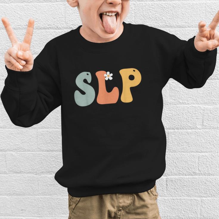 SLP Groovy Women Appreciation Day Hello Back To School Graphic Kid Sweatshirt