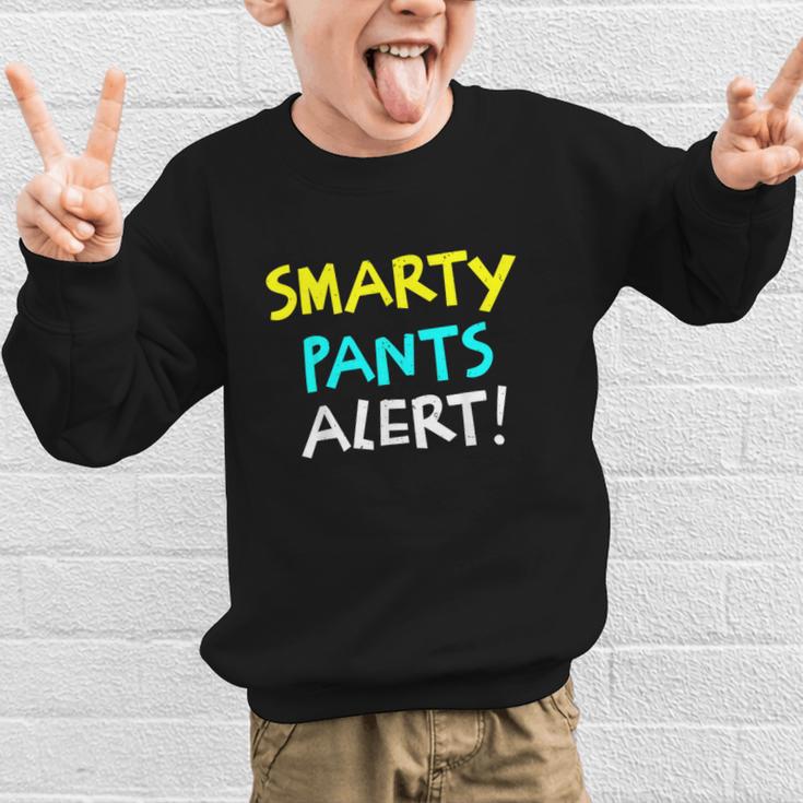 Smarty Pants Alert Nerd & Kids Back To School Graphic Kid Sweatshirt Smarty Pants Alert Nerd & Kids Back To School Graphic Kid Sweatshirt