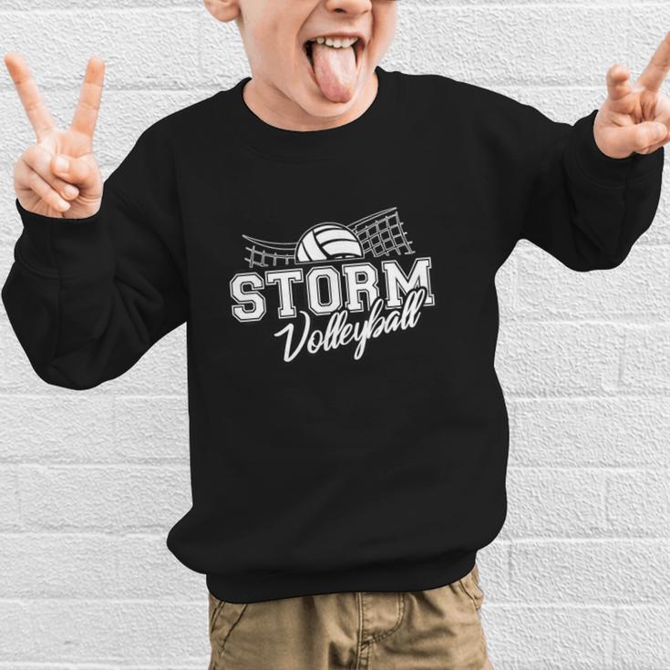 Storm Volleyball Back To School Spirit Graphic Kid Sweatshirt Storm Volleyball Back To School Spirit Graphic Kid Sweatshirt