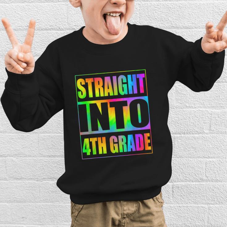 Straight Into 4th Grade Fourth Grade Back To School Graphic Kid Sweatshirt Straight Into 4th Grade Fourth Grade Back To School Graphic Kid Sweatshirt