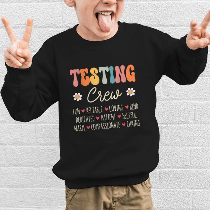 Testing Crew Appreciation Week Back To School Graphic Kid Sweatshirt Testing Crew Appreciation Week Back To School Graphic Kid Sweatshirt