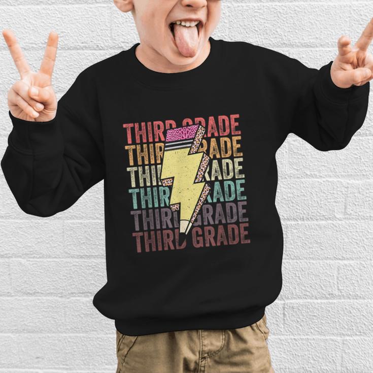 Third Grade Lightning Bolt Pencil 1st Day Of Back To School Graphic Kid Sweatshirt Third Grade Lightning Bolt Pencil 1st Day Of Back To School Graphic Kid Sweatshirt