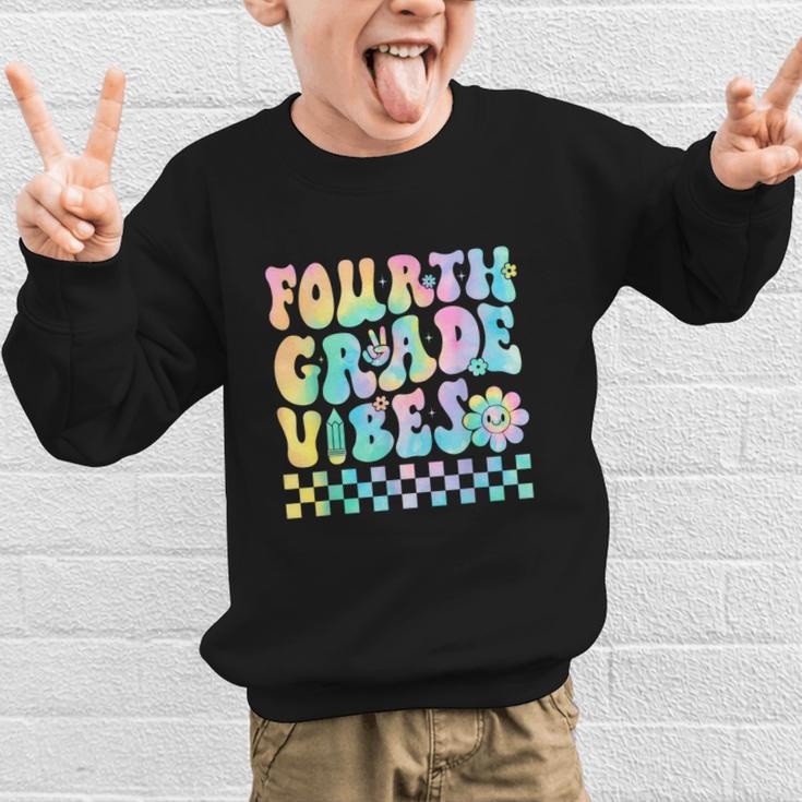 Tie Dye 4th Grade Vibes Fourth Grade Retro Back To School Graphic Kid Sweatshirt Tie Dye 4th Grade Vibes Fourth Grade Retro Back To School Graphic Kid Sweatshirt