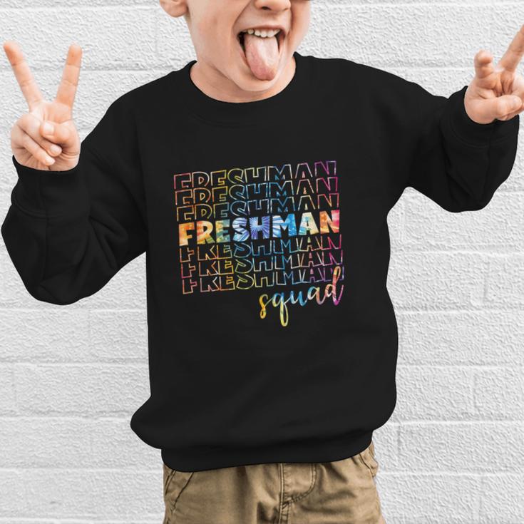 Tie Dye Freshman Squad 9th Grade Back To School High School Graphic Kid Sweatshirt