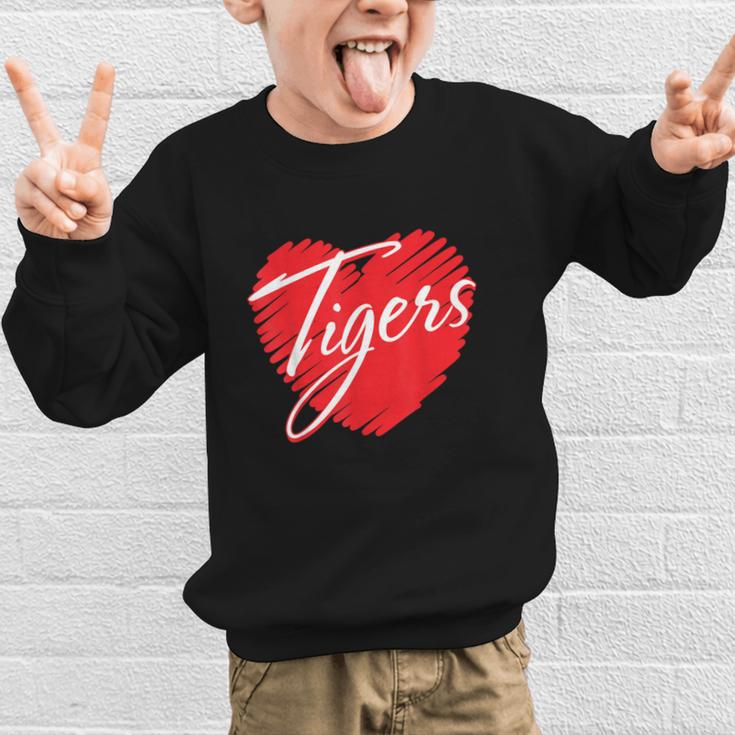 Tigers Heart Back To School Spirit R Graphic Kid Sweatshirt Tigers Heart Back To School Spirit R Graphic Kid Sweatshirt