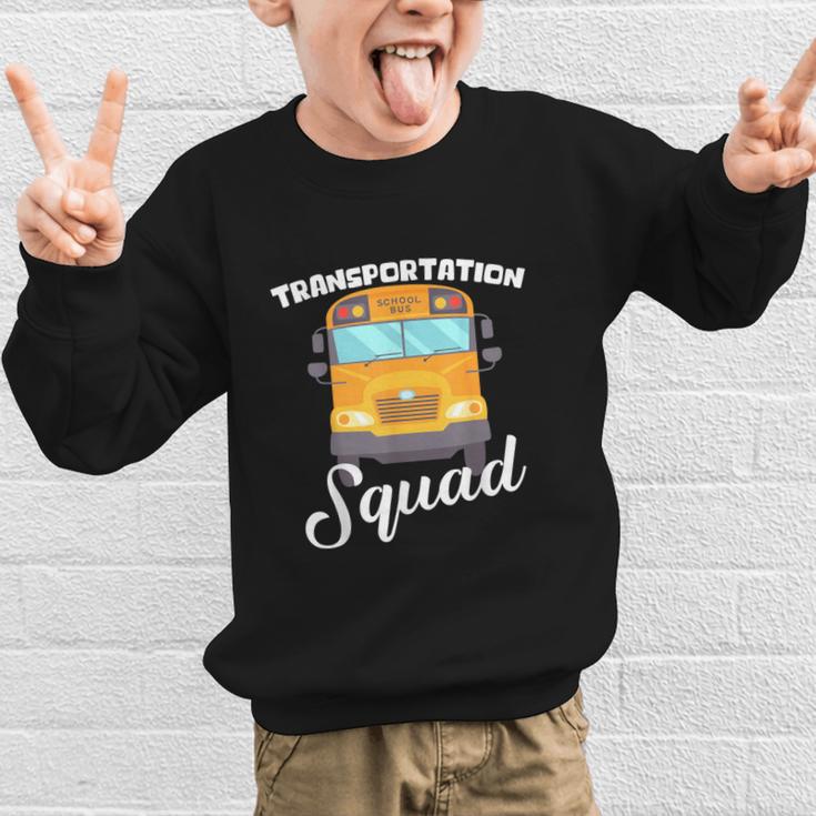 Transportation Squad Back To School Bus Driver Monitor Aide Graphic Kid Sweatshirt Transportation Squad Back To School Bus Driver Monitor Aide Graphic Kid Sweatshirt