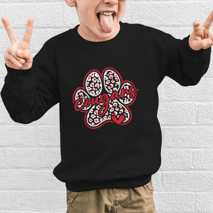 Vintage Cougars School Sports Team Spirit Back To School Graphic Kid Sweatshirt Vintage Cougars School Sports Team Spirit Back To School Graphic Kid Sweatshirt