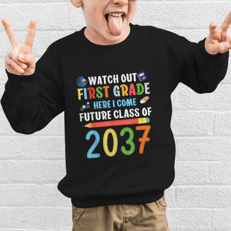 Watch Out First Grade Here I Come Shirts Back To School Graphic Kid Sweatshirt Watch Out First Grade Here I Come Shirts Back To School Graphic Kid Sweatshirt