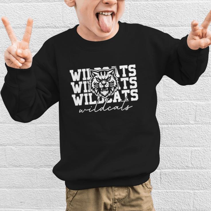 Wildcats School Spirit Fan Team Back To School Graphic Kid Sweatshirt Wildcats School Spirit Fan Team Back To School Graphic Kid Sweatshirt