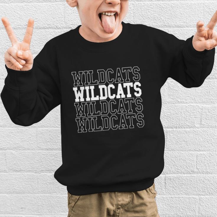 Wildcats School Spirit Team Back To School Graphic Kid Sweatshirt Wildcats School Spirit Team Back To School Graphic Kid Sweatshirt