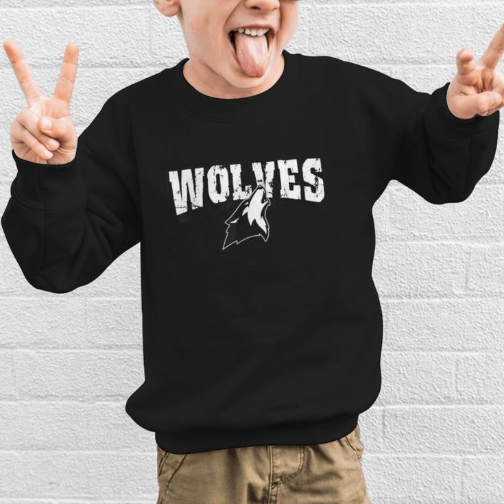 Wolves Back To School Spirit Graphic Kid Sweatshirt Wolves Back To School Spirit Graphic Kid Sweatshirt